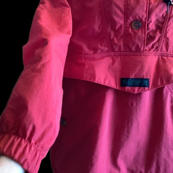 Columbia Vintage Mens Red Kangaroo Zip Pouch Side Pocket Pullover Hoodie - Picture 6 of 10